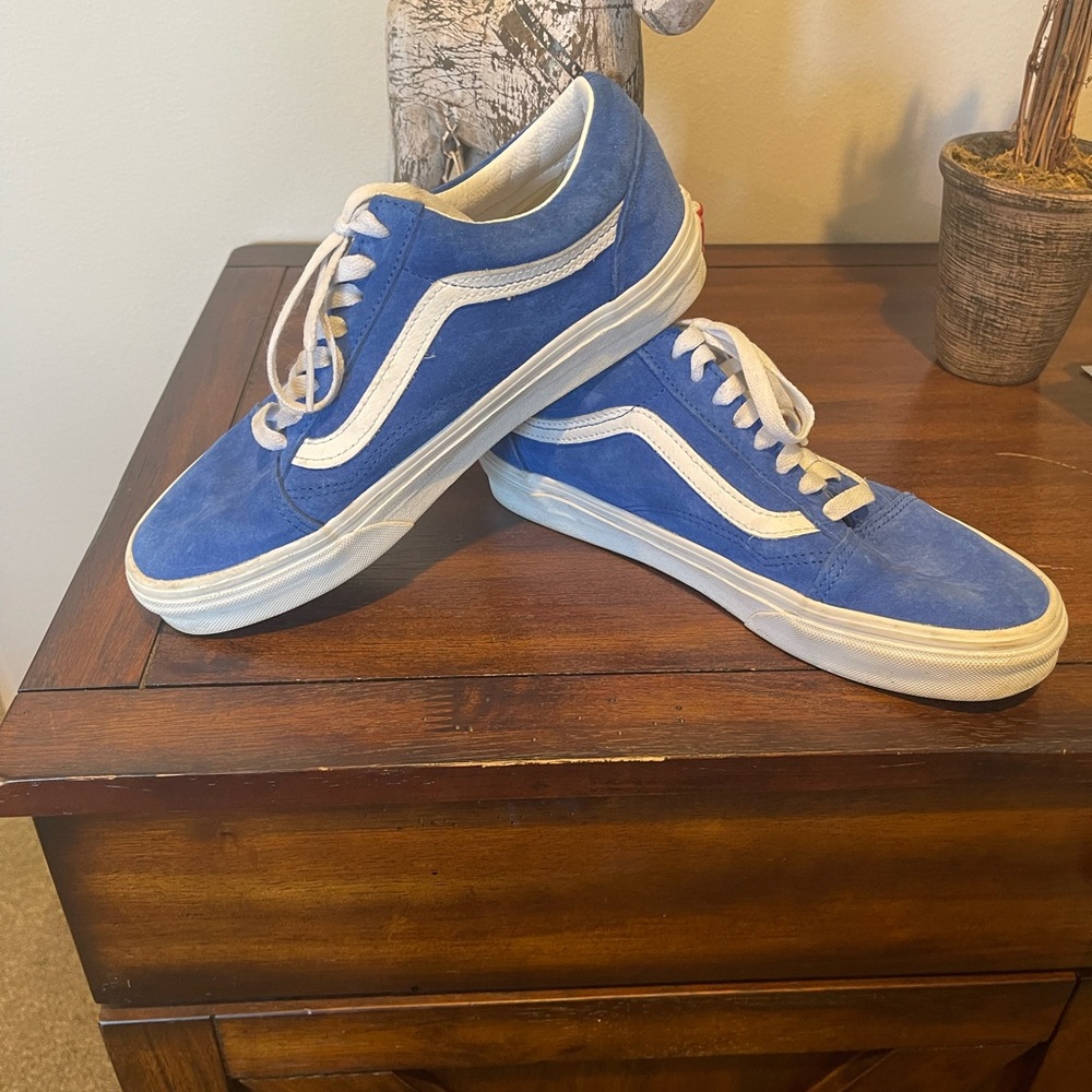 Vans Old Skool blue suede shoes